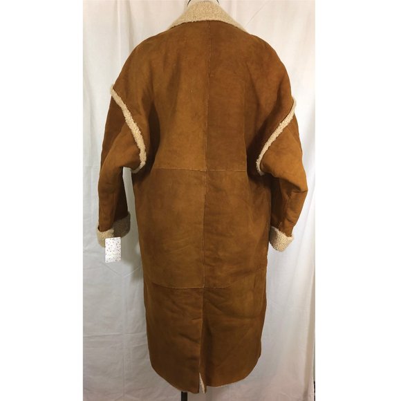 Free People Aspen Shearling Leather Coat Chestnut - Picture 5 of 5